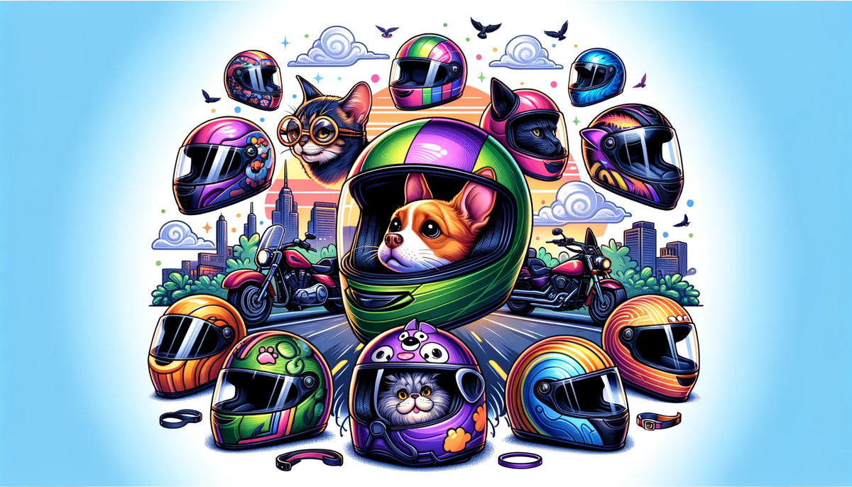 DCLINA Motos Mini Casque Intégral Pour Animaux De Compagnie, Casques De Personnalité Pour Chiot Chat Et Chien, Chapeau De Sécurité Pour La Tête D' Animal De Compagnie