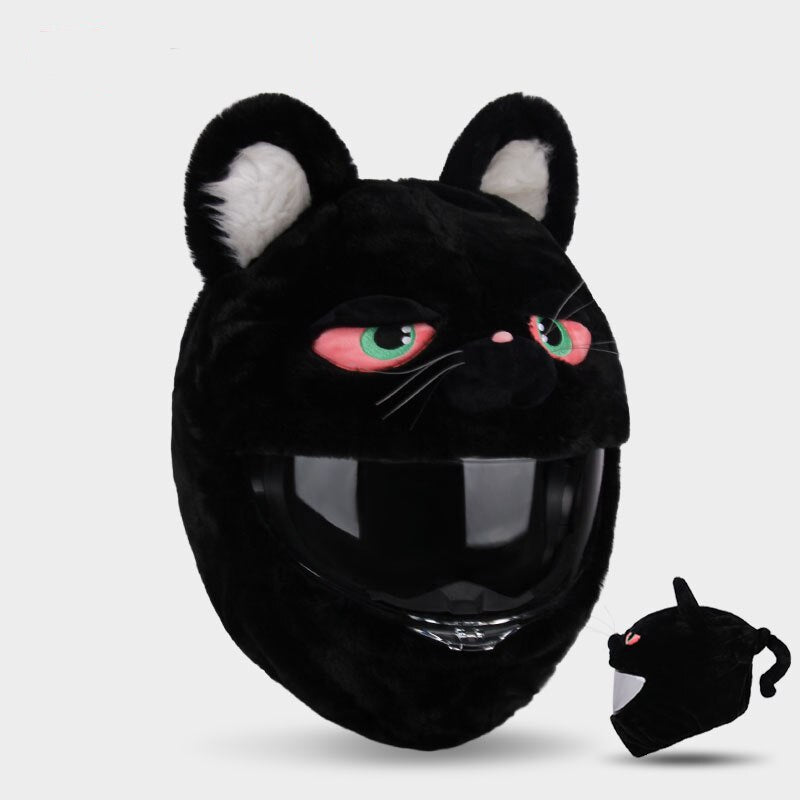 black motorcycle helmet with cat ears Motorcycle Helmet Cover Black Cat