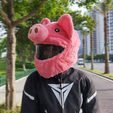 Couvre Casque Moto Peluche Cochon Rose