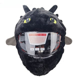 Couvre Casque Moto Peluche Dragon Krokmou Noir