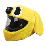 Couvre Casque Moto Peluche Chien Jaune