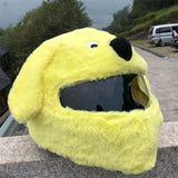 Couvre Casque Moto Peluche Jaune