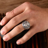 Bague Biker Visage de Lion (en Argent)