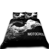 Housse de Couette Moto Cross Fumée Blanche