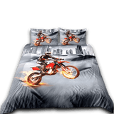Housse de Couette Moto Cross Pneus en Feu