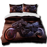 Housse de Couette Moto Futuriste Militaire