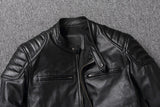 Blouson Biker Elegant Cuir de Vachette Véritable