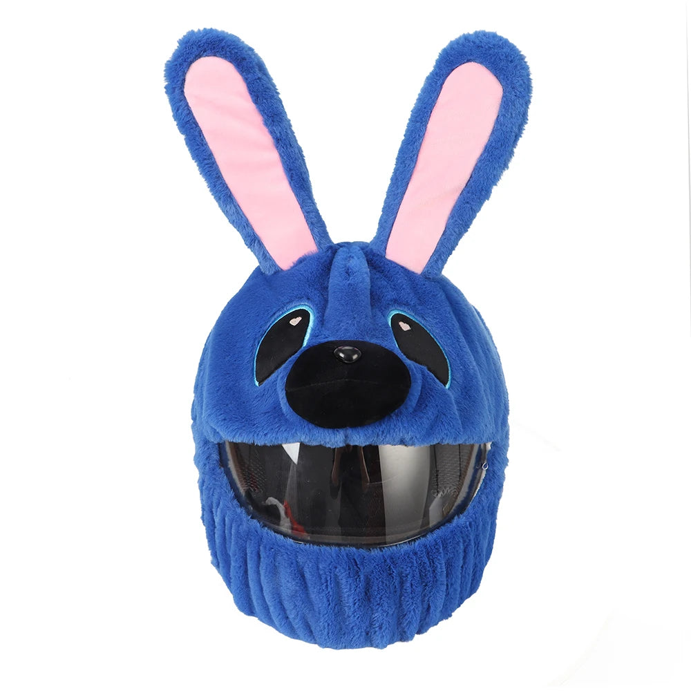 Décoration Oreilles De Lapin Pour Casque Moto/scooter - Lot Avec Oreilles Et Queue - En Imitation Fourrure, Adhésif Inclus