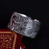 Anneau Biker Dragon (en Argent)
