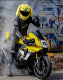Couvre Casque Moto Peluche Jaune