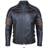 Blouson Cuir Biker Tête de Mort