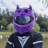 Couvre Casque Moto Diable Violet