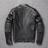 Blouson Biker Elegant Cuir de Vachette Véritable
