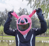 Couvre Casque Moto Peluche Rose