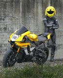 Couvre Casque Moto Peluche Jaune