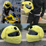 Couvre Casque Moto Peluche Jaune