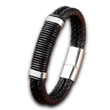 Bracelet Moto Effet Accordéon (Cuir)