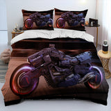 Housse de Couette Moto Futuriste Militaire