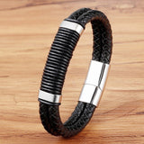 Bracelet Moto Effet Accordéon (Cuir)