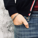 Bracelet Motard Maille Argentée (Acier)
