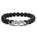 Bracelet Motard Têtes Morbides Argentées (Perles)