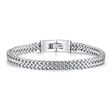 Bracelet Motard Maille Argentée (Acier)