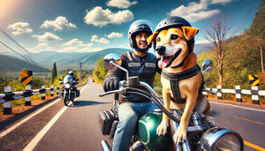 Balade à moto avec son chien