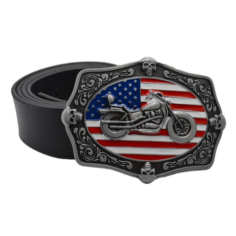 Ceinture biker - Route 66 Noir