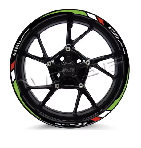Borde de llanta de motocicleta<br> Aprilia Verde Blanco Rojo Italia