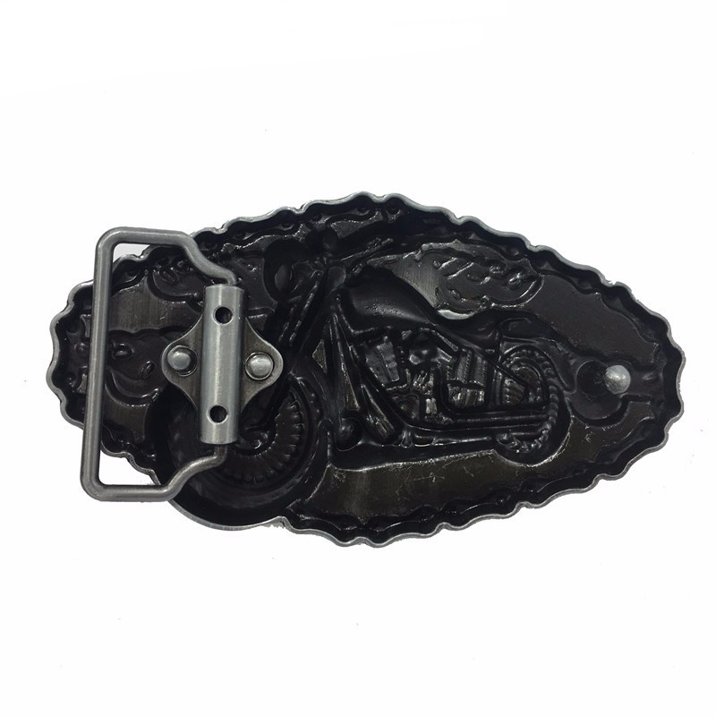 Ceinturon Motard En Cuir - Boucle Western, Taille 94 Cm, Largeur 3.5 Cm - Occasion Avec Histoire