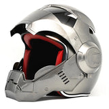 Casque Moto Argenté Iron Man (Gris)