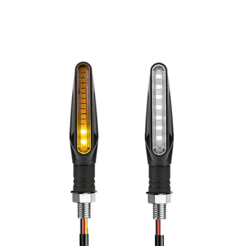 Clignotant led defilant moto 2 Pièces - Blanc