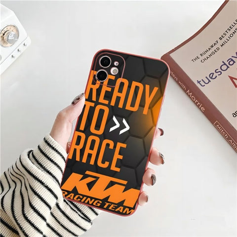 Coque iPhone Moto<br> Slogan KTM Ready to Race