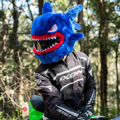 Cagoule Casque Moto Requin Peluche – Masque Hiver Chaud Coupe-Vent Avec Capuche Pour Motard (Adulte)