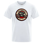 T-Shirt Moto Vintage Homme White