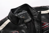 Veste Biker Racing Vintage Noir (Simili Cuir)