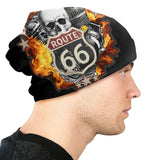 Bonnet Biker Blason Route 66 et Tête de Mort