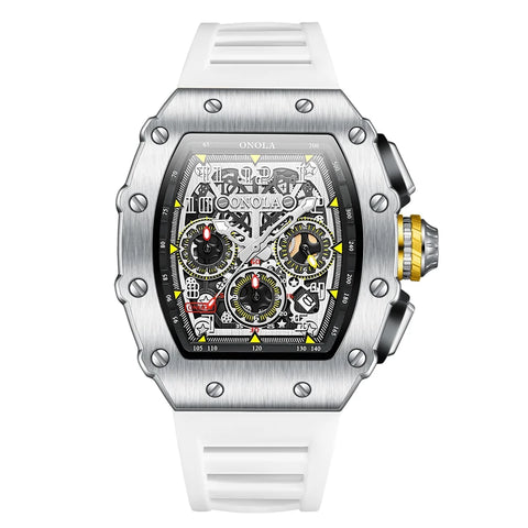 Montre Motard Pilote<br> Blanc Vitesse Pure GP