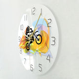 Horloge Murale Moto Cross Roue Arrière