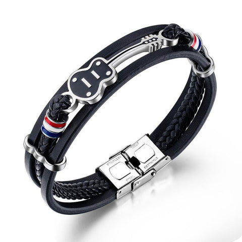 Bracelet Motard Guitare de France (Cuir) Default Title