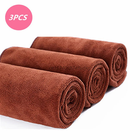 Chiffon Microfibre Super Doux Marron<br> pour Moto<br> Lot de 3 30x60cm