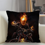 Housse de Coussin Décoratif Ghost Rider sur sa Moto 45x45cm