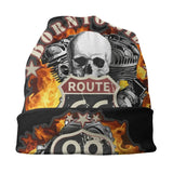 Bonnet Biker Blason Route 66 et Tête de Mort