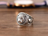 Bague Biker Visage de Lion (en Argent)