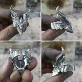 Bague Biker Dragon de la Mort (en Argent)