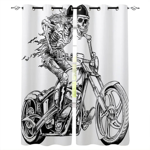 Rideau Moto Skull squelettique en Folie