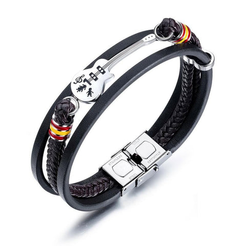 Bracelet Motard Guitare (Cuir) Default Title