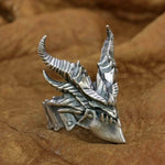 Bague Biker Dragon de la Mort (en Argent)