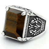 Bague Biker Pierre Oeil du Tigre (en Argent)