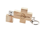 Clé USB Biker Croix Aspect Bois Erable